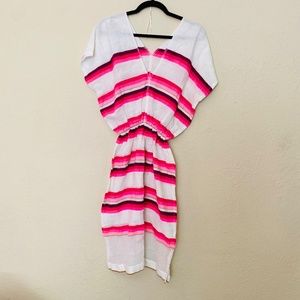 Lemlem beach cover up pink stripped size S
